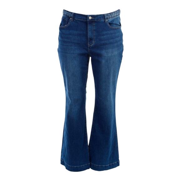 Nanette Lepore Medium Denim Womens‎ Jeans sz 20 NwT $74 Belle High Rise Bootcut - Picture 1 of 7
